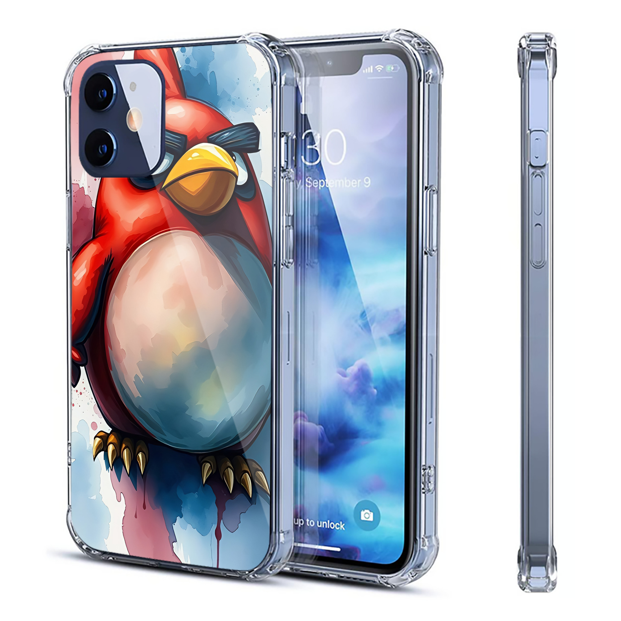 （画像用） Angry Birds アングリーバード 【iPhone 12シリーズ対応】透明スマホケース（クリアソフトケース）